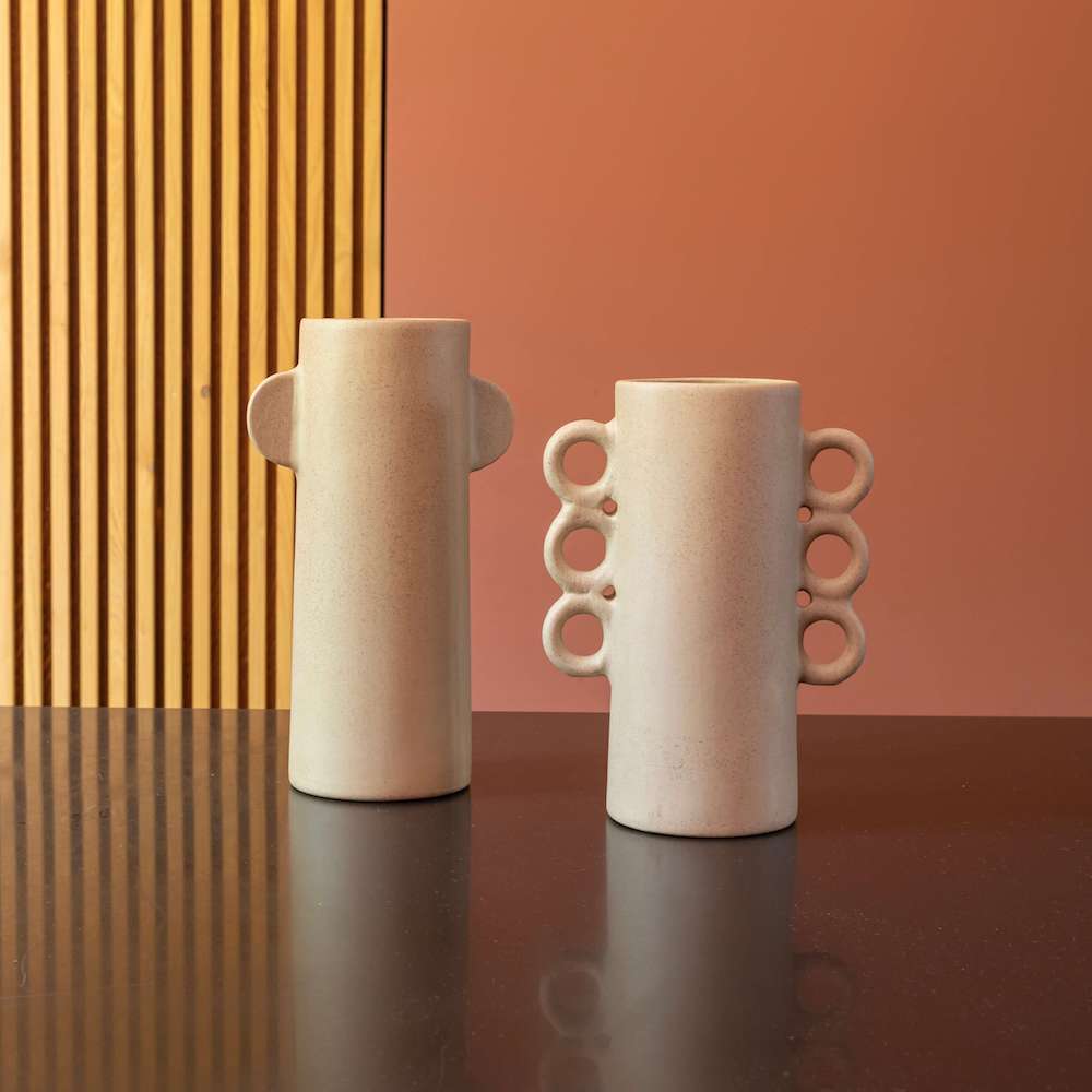 Flowrette Vases Totem vase grès fait main bouquet M L