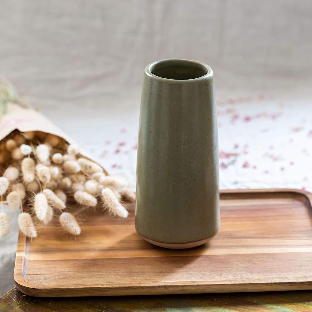 Flowrette Goberlote vase grès kaki taille S