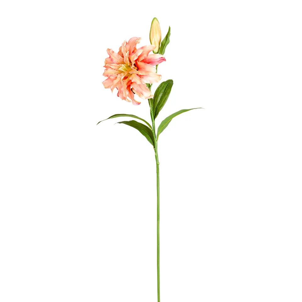 Sia Home Tige Lys Oriental Double fleur orange 78 cm