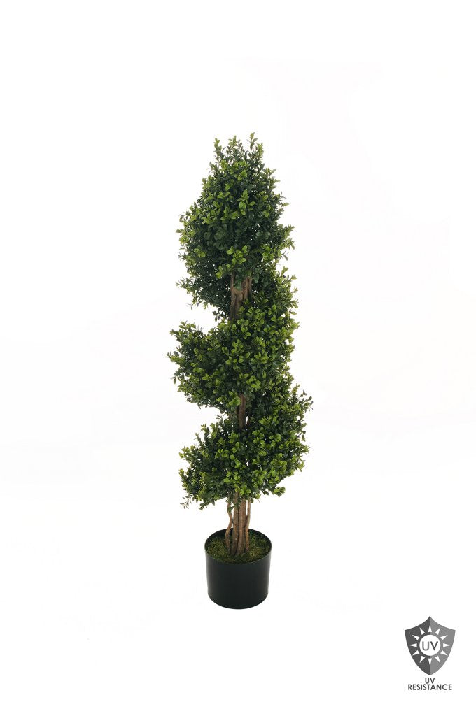 Feuillazur Rungis Arbuste buis spiral artificiel vert 120cm