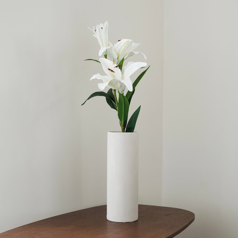 Flowrette Fleurs artificielles lys blanc artificiel x1 3 têtes