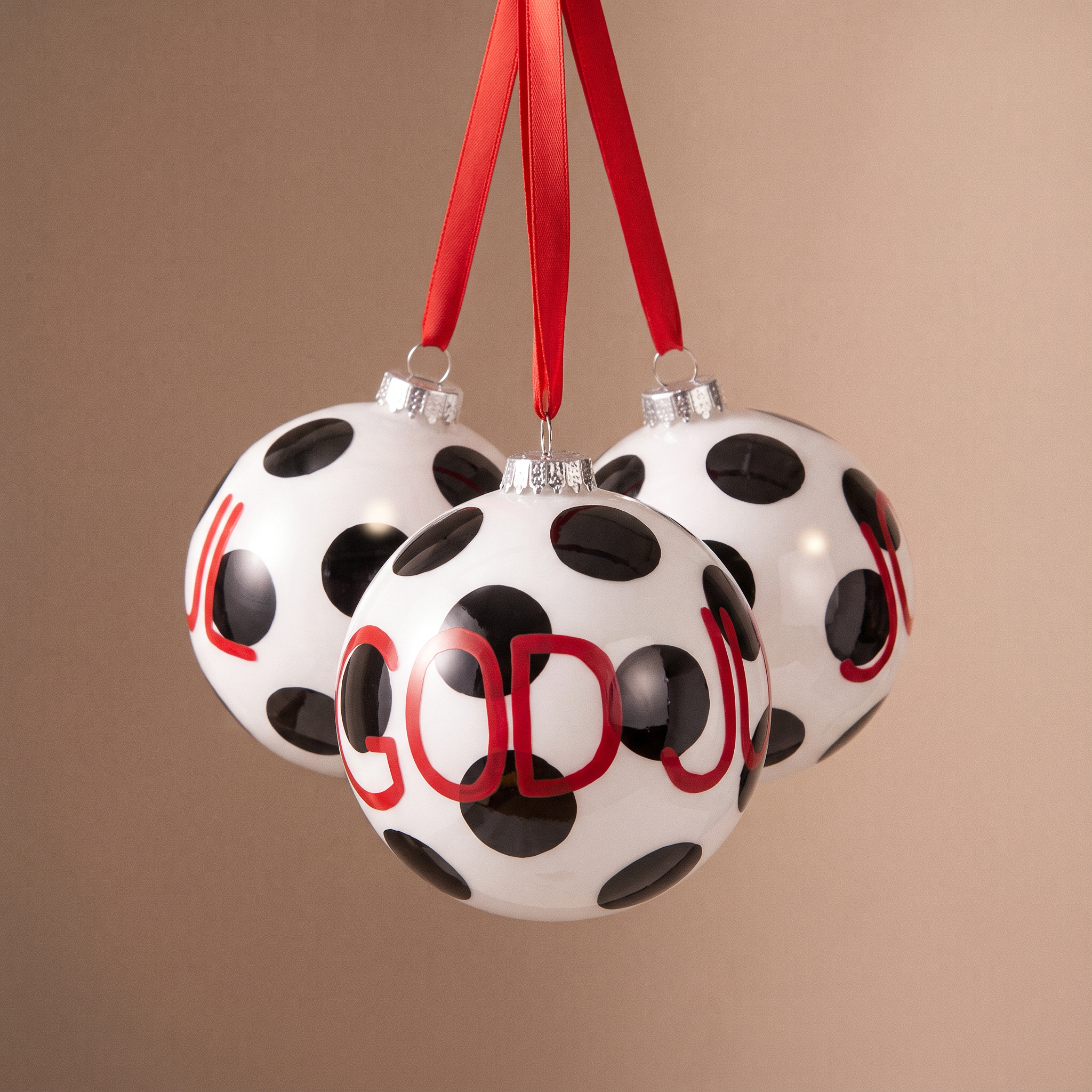 Sia Home God Jul boule de Noël verre rouge 8 cm