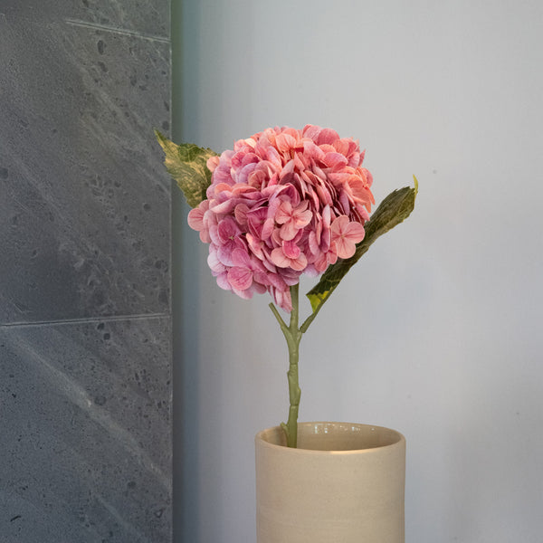 Flowrette Real Touch hortensia artificiel rose foncé tige