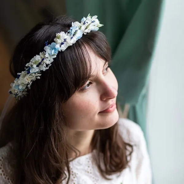 Flowrette Camille couronne cheveux stabilisée