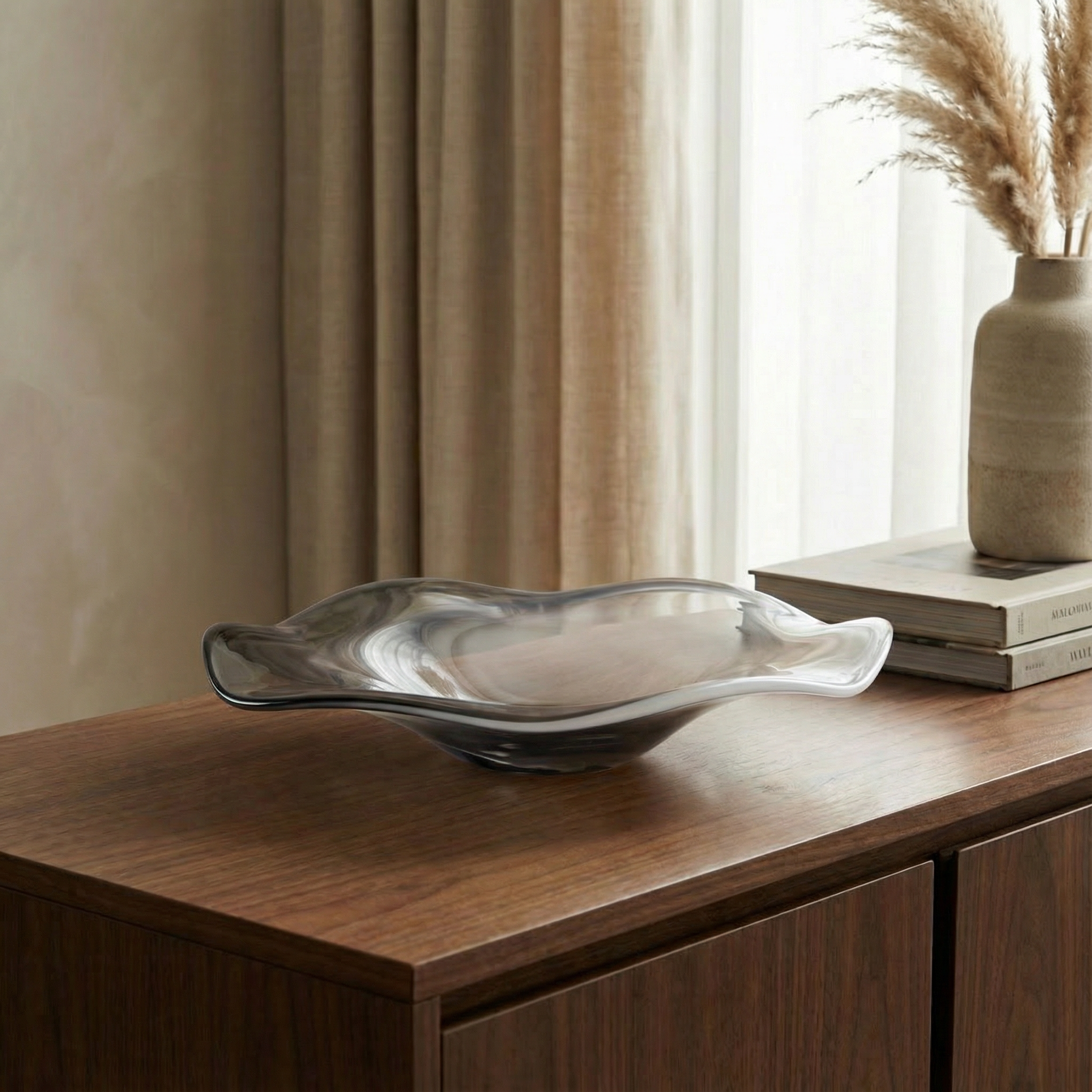 Sia Home Alaska 41 cm coupelle décorative verre blanc