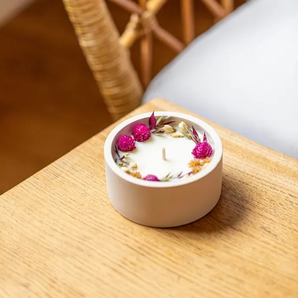 Flowrette Jasmin bougie fleurie pot céramique soja