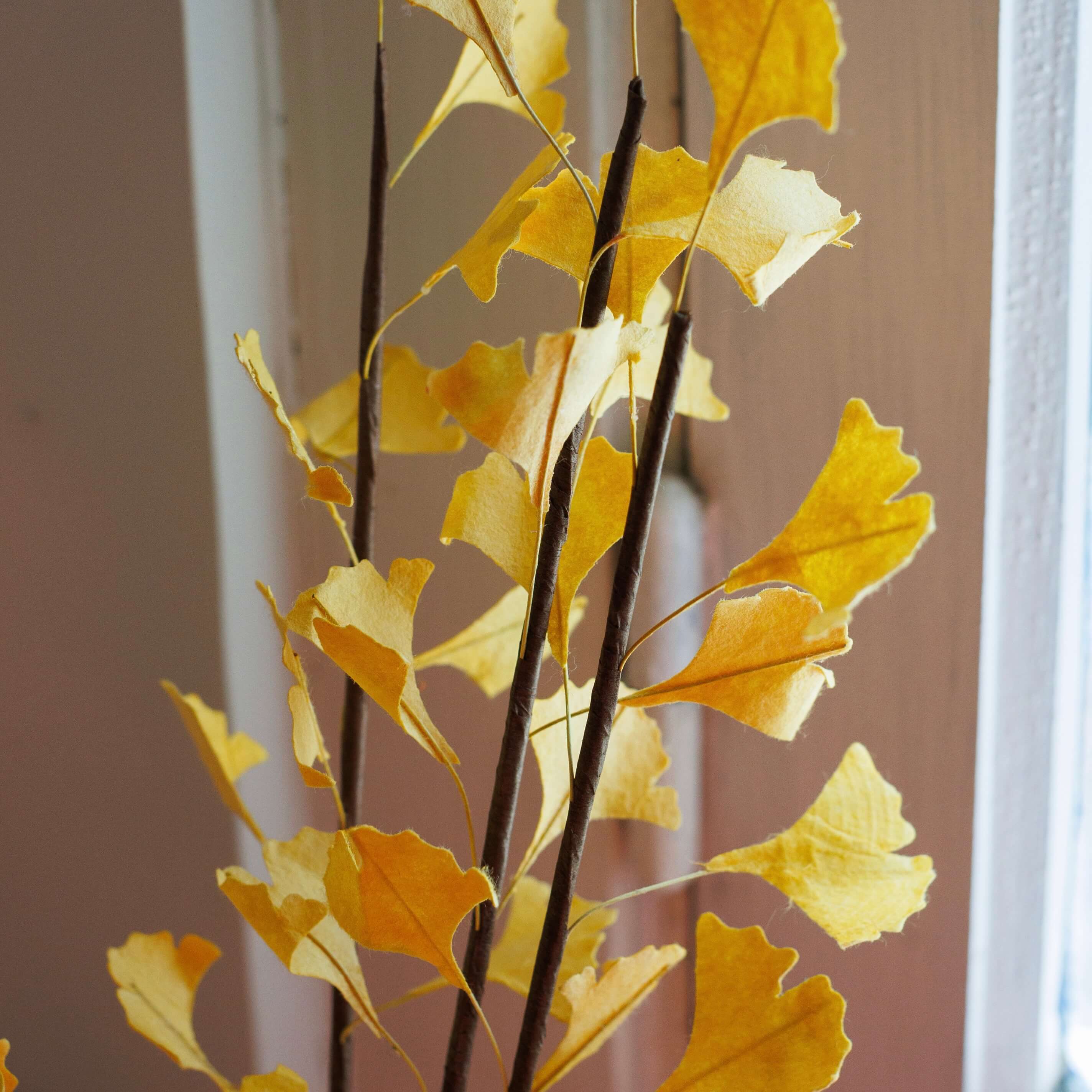 Flowrette Gingko branche papier jaune x1