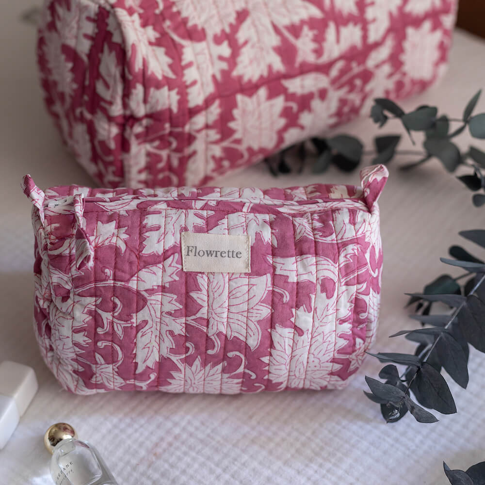 Flowrette Gaya trousse de toilette M coton rose foncé