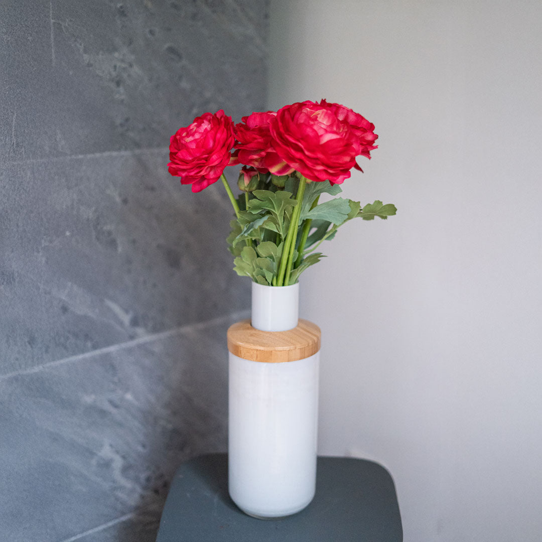 Flowrette Renoncule fuchsia fleur artificielle x1 toucher naturel