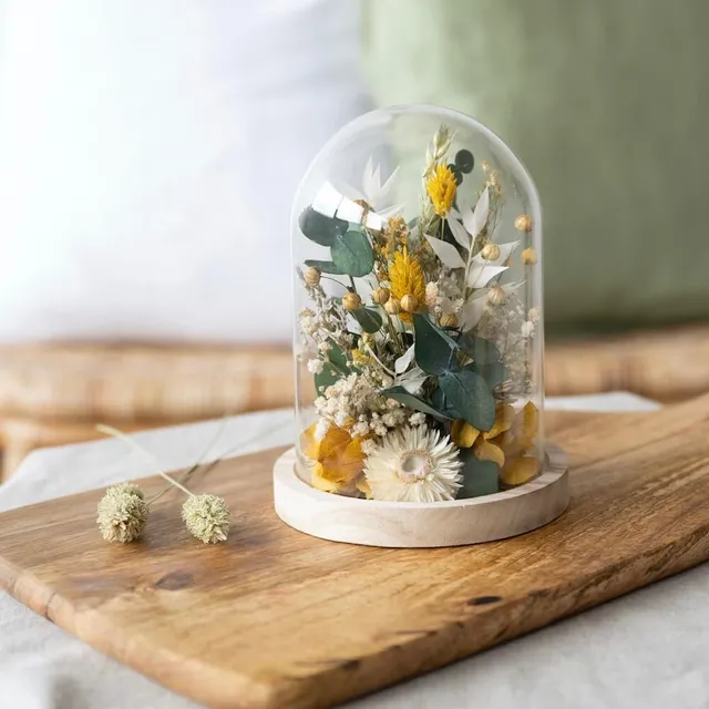 Flowrette Ambroise cloche fleurs séchées champêtre