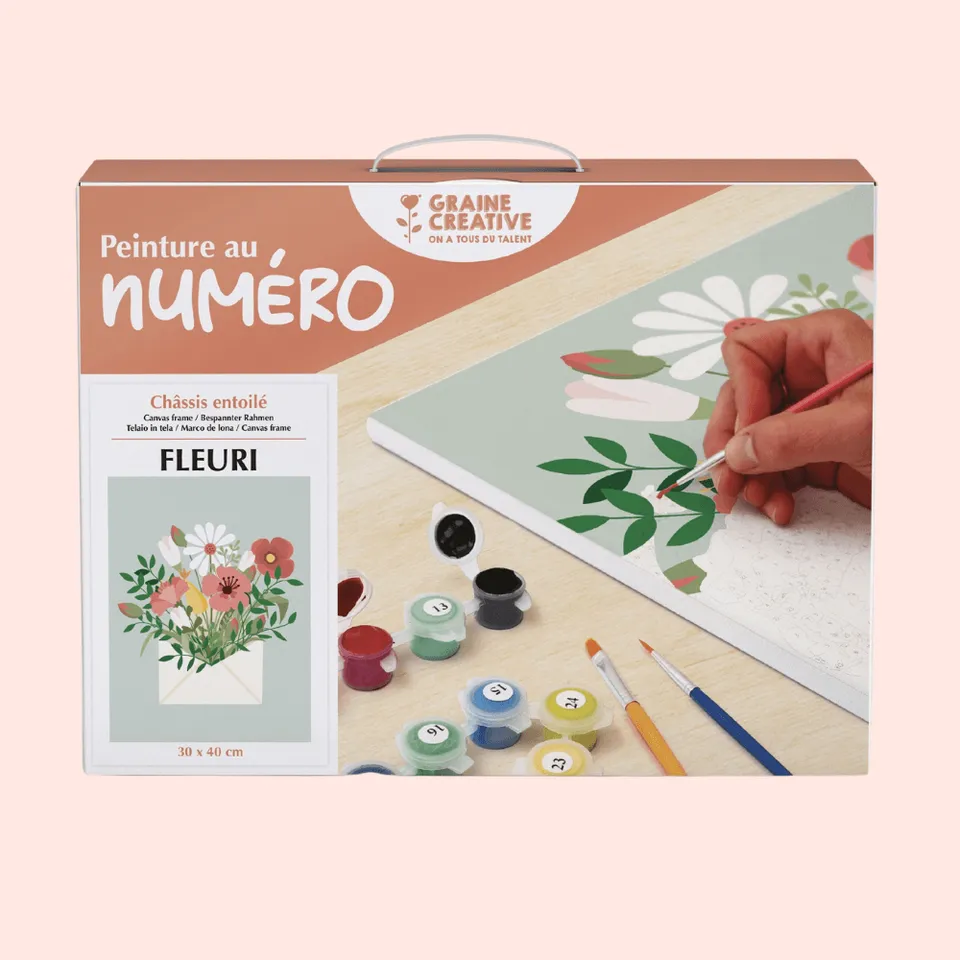 Flowrette Kit peinture par numéro enveloppe fleurie 30x40 cm