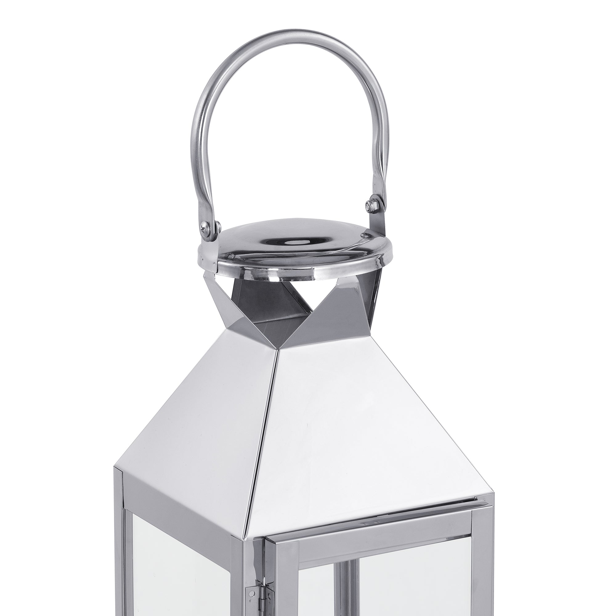 Sia Home Autan lanterne argentée 40 cm acier miroir