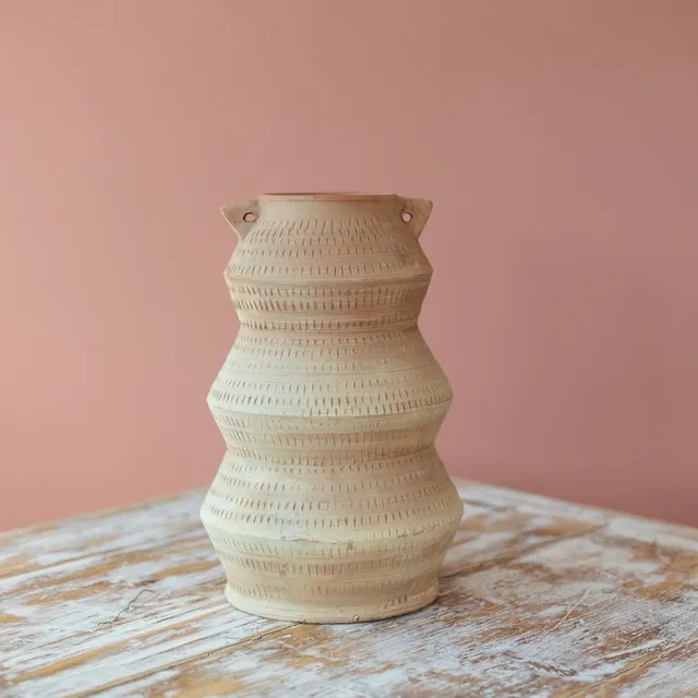 Flowrette Dune jarre vase fleurs séchées fait main
