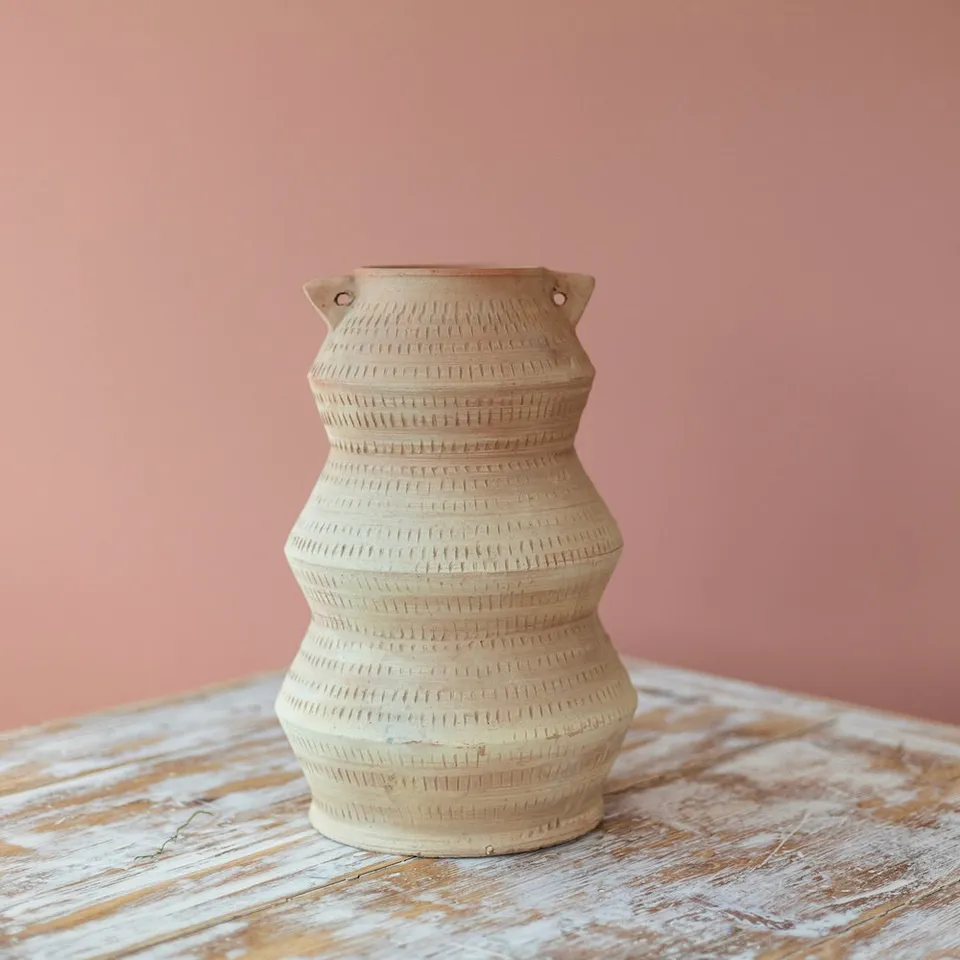 Flowrette Dune jarre vase fleurs séchées fait main