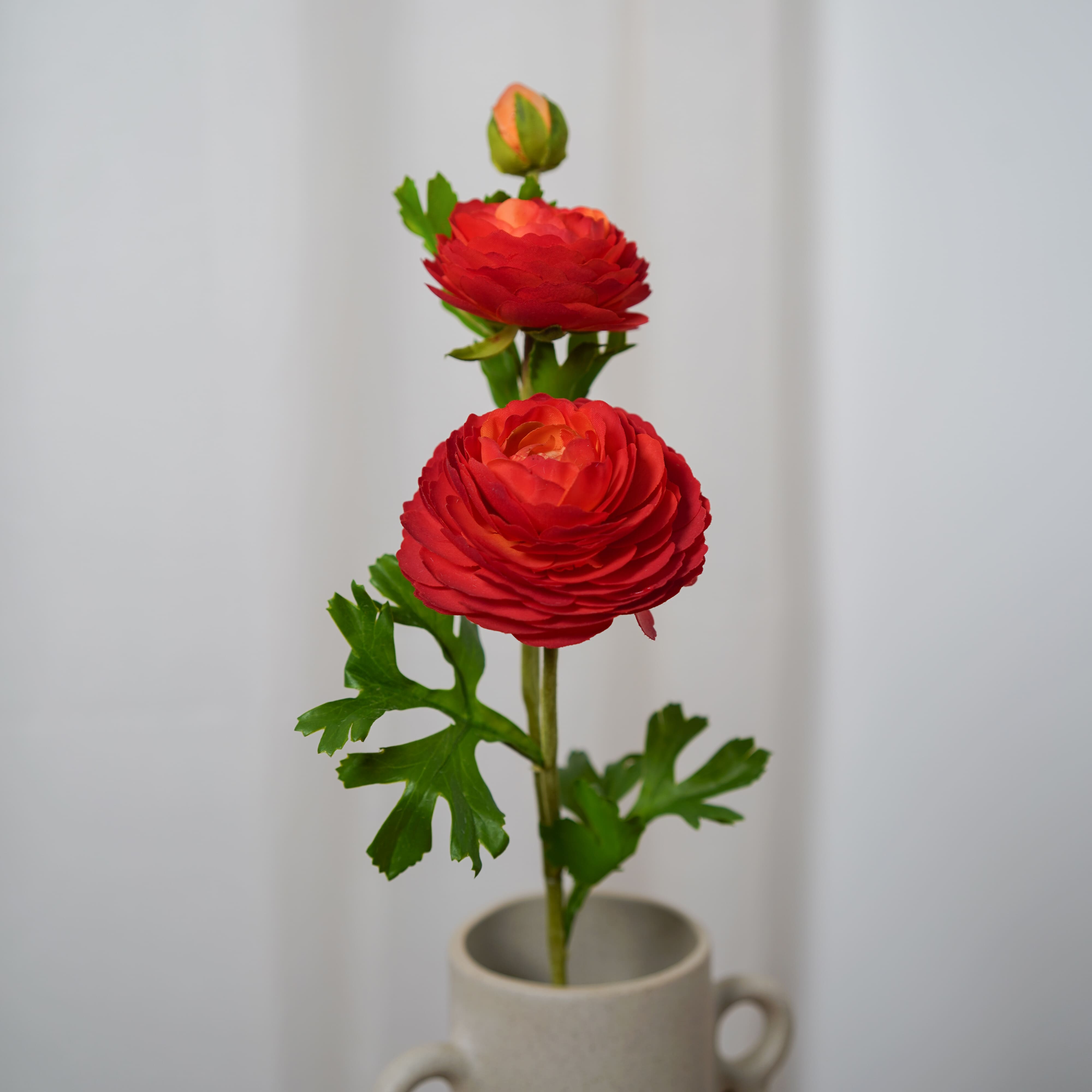 Flowrette Renoncule Rouge fleur artificielle Real Touch x1