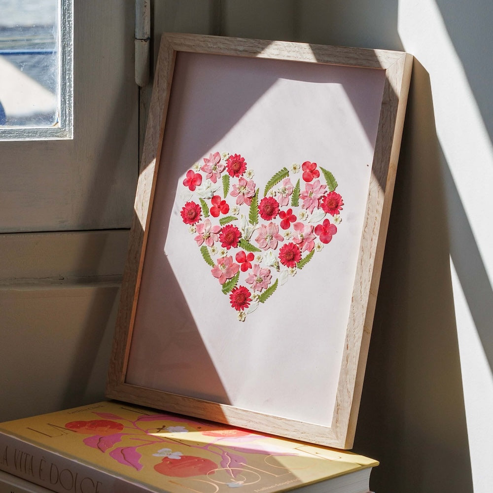 Flowrette Tendresse d'amour herbier fleurs séchées A4