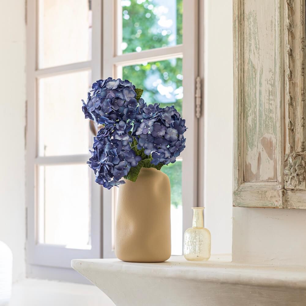 Flowrette Hortensia bleu fleur papier x1 tige durable