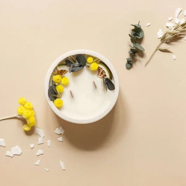Flowrette Loisirs créatifs kit bougie immortelle eucalyptus