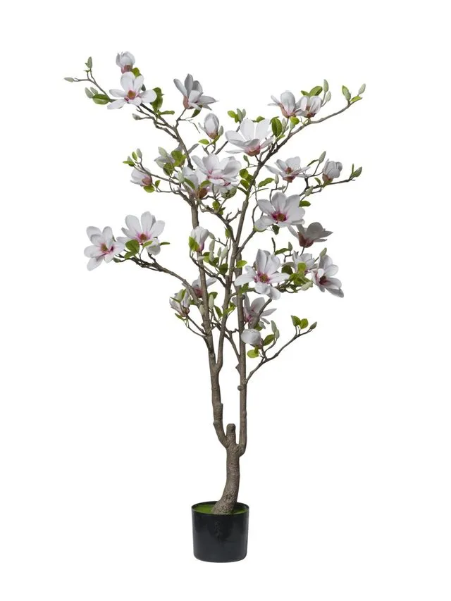 Feuillazur Rungis Magnolia en pot artificiel rose 150cm