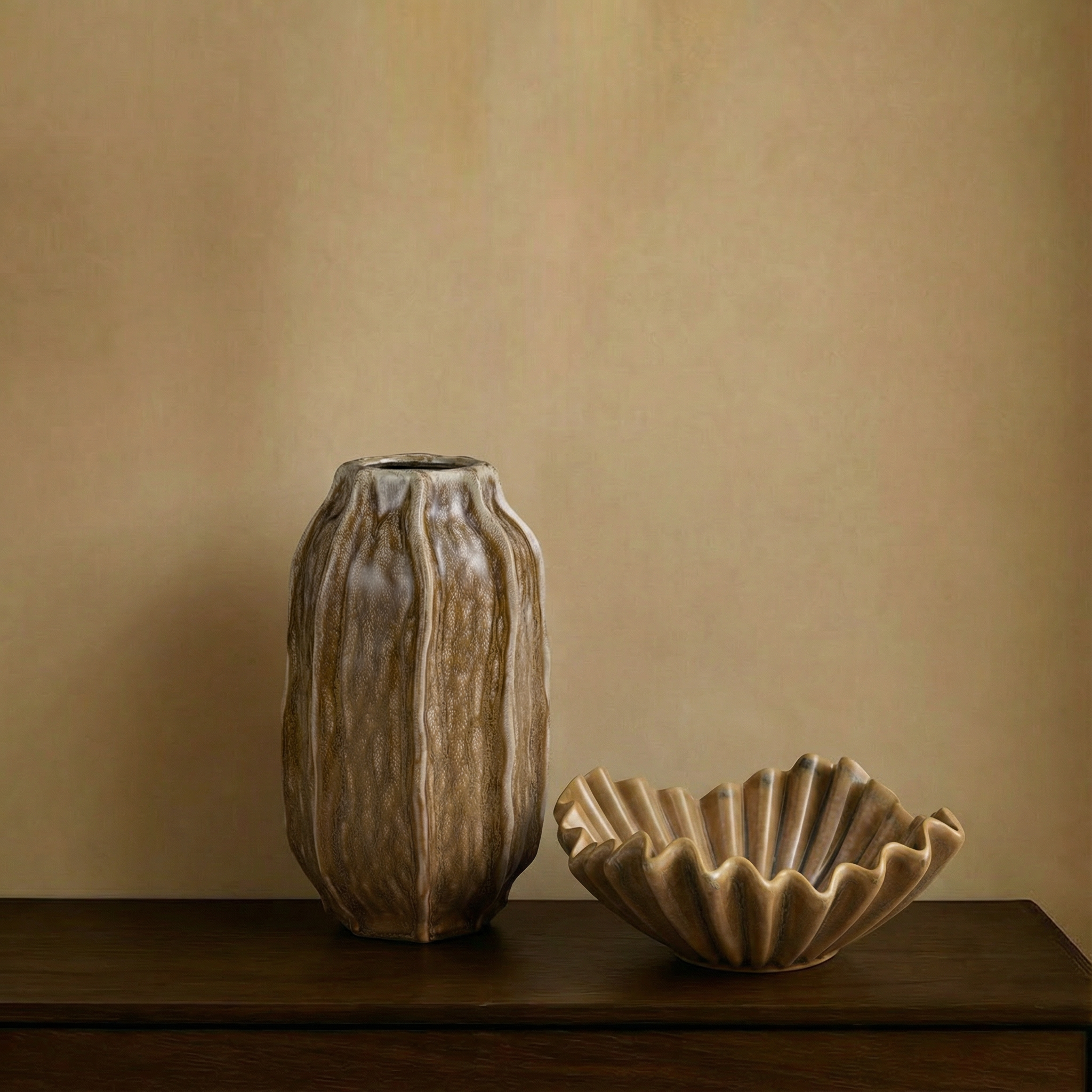 Sia Home Wabi 30 cm vase céramique beige