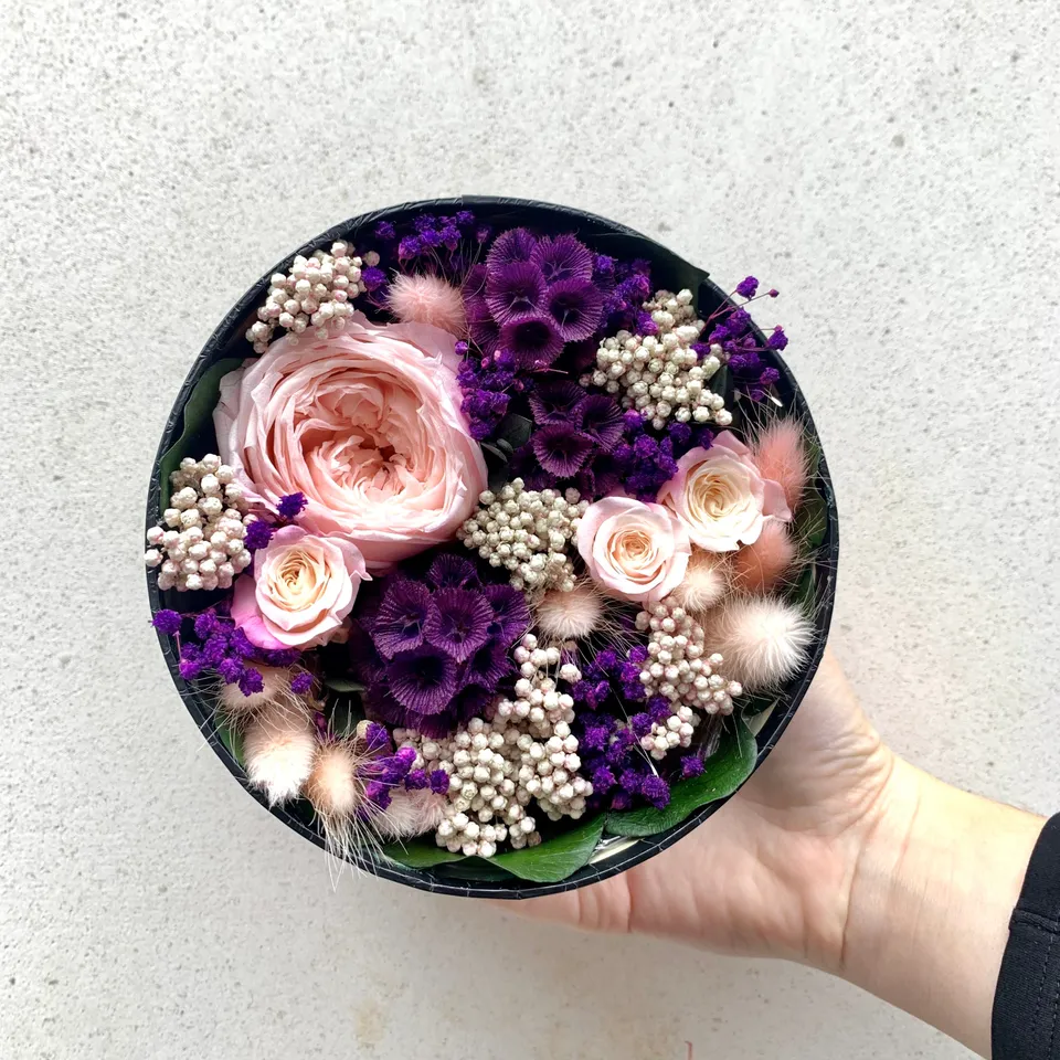 ATELIERS OUCHAMP Boîtes Rue Beaugrenelle boîte fleurs stabilisées 14 cm