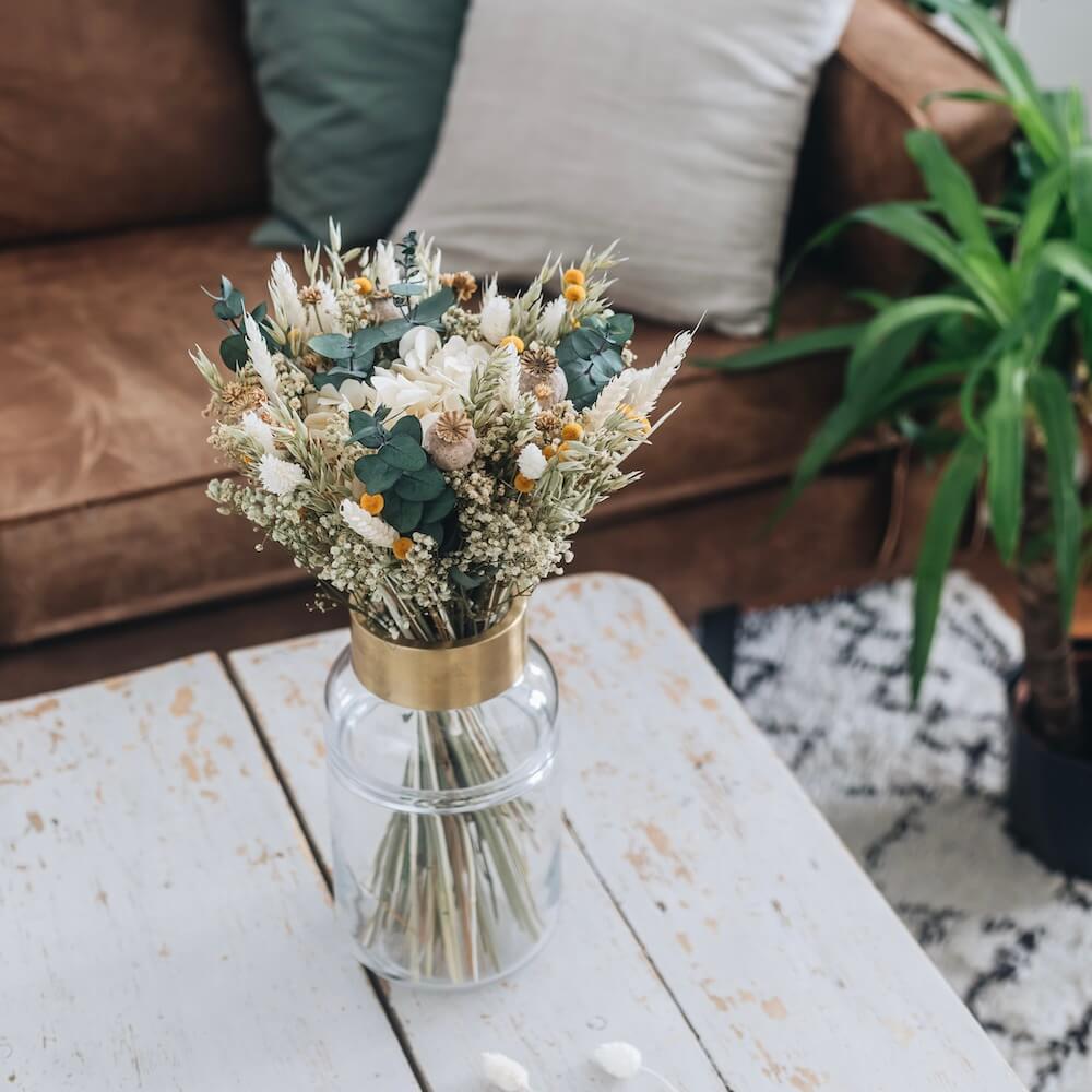 Flowrette Gaspard bouquet fleurs séchées eucalyptus taille M