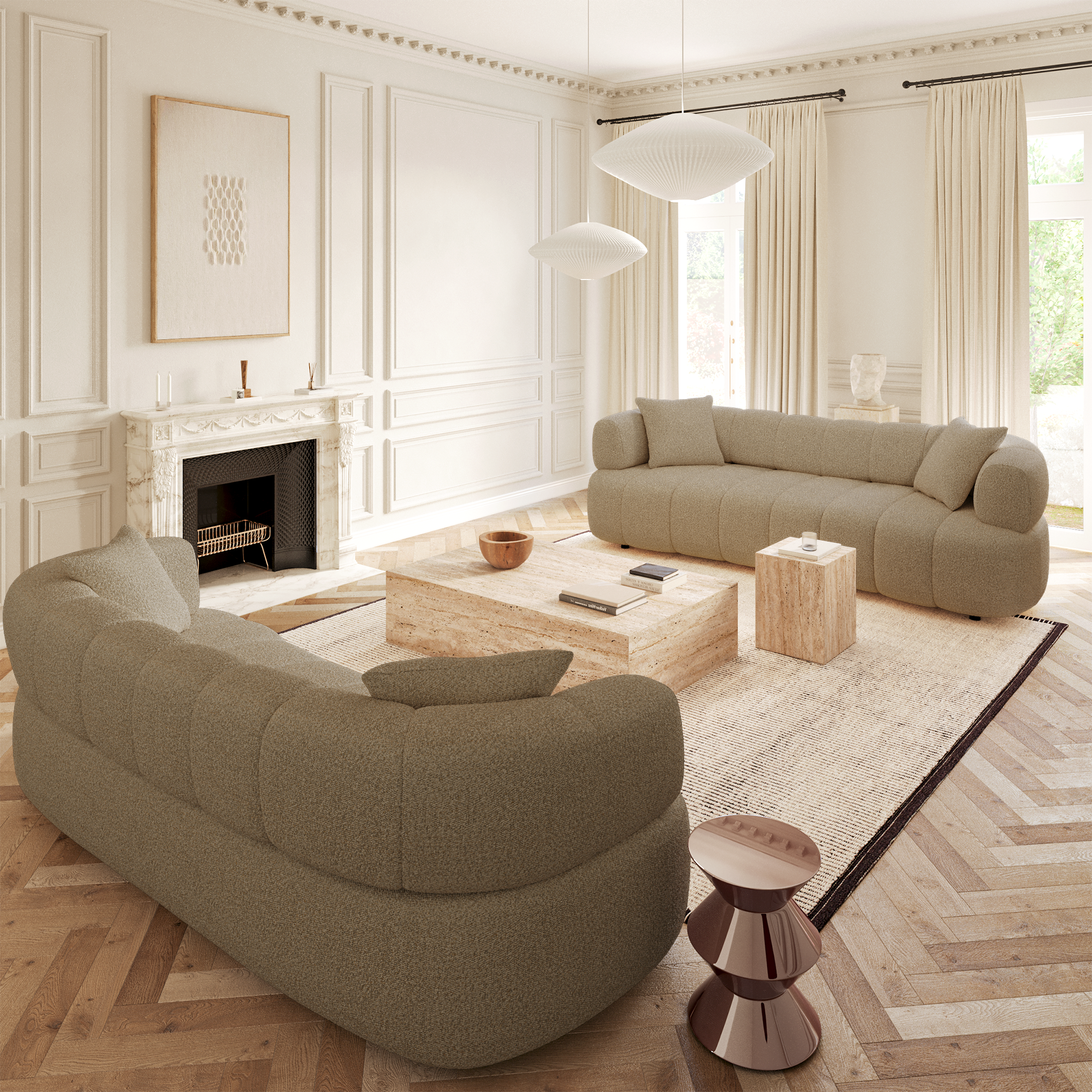 Sia Home Canapés Calvi canapé 4 places crème