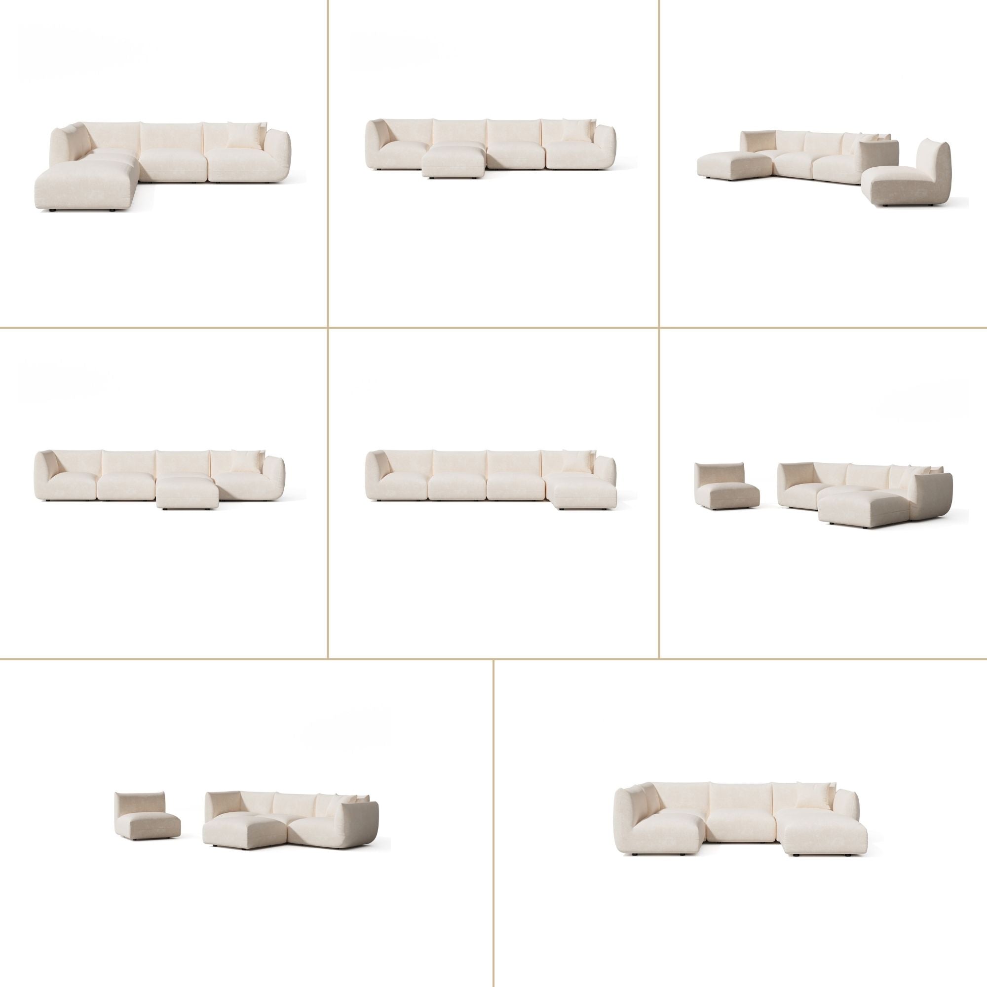 Sia Home Nooma canapé modulable 7 places angle gauche