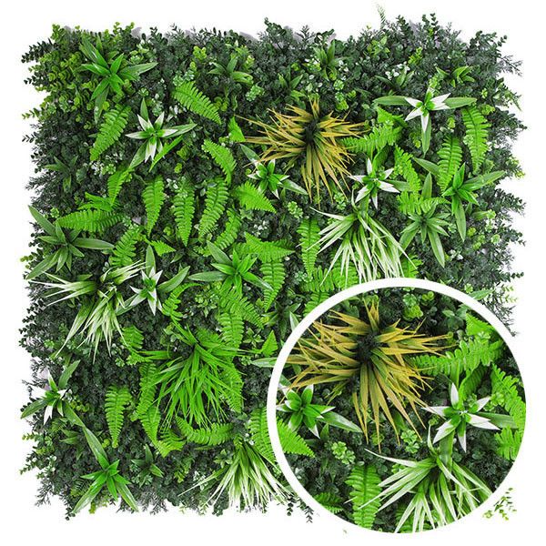 Feuillazur Rungis Plaque Savane vert 100x100cm mur végétal