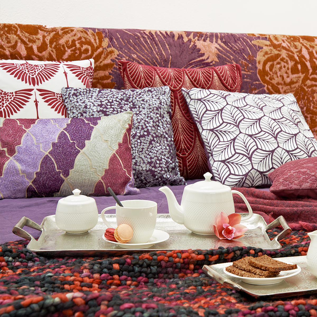 Sia Home Housse de Coussin Swan textile violet 50 cm