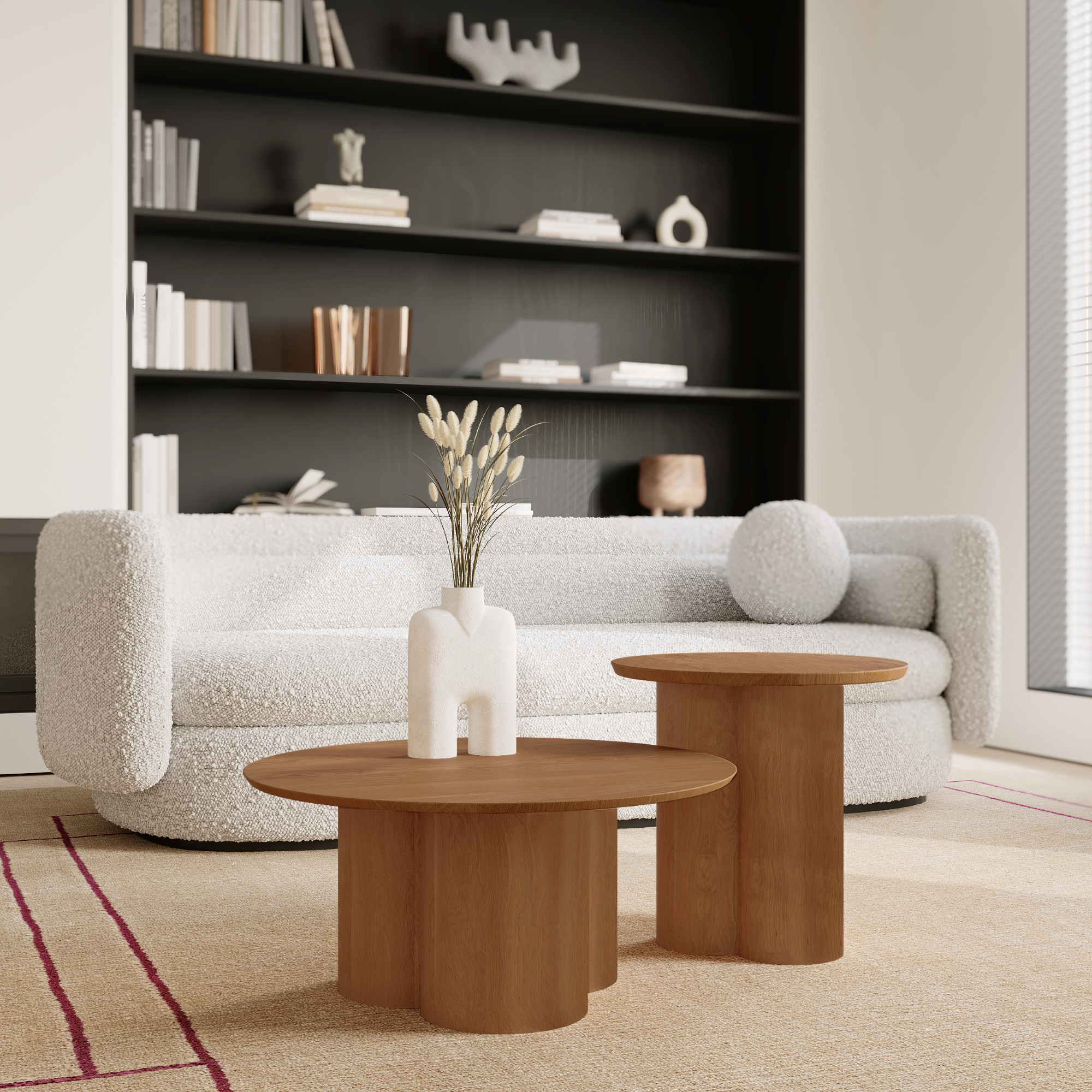 Sia Home Helma table basse noyer 3 pieds salon