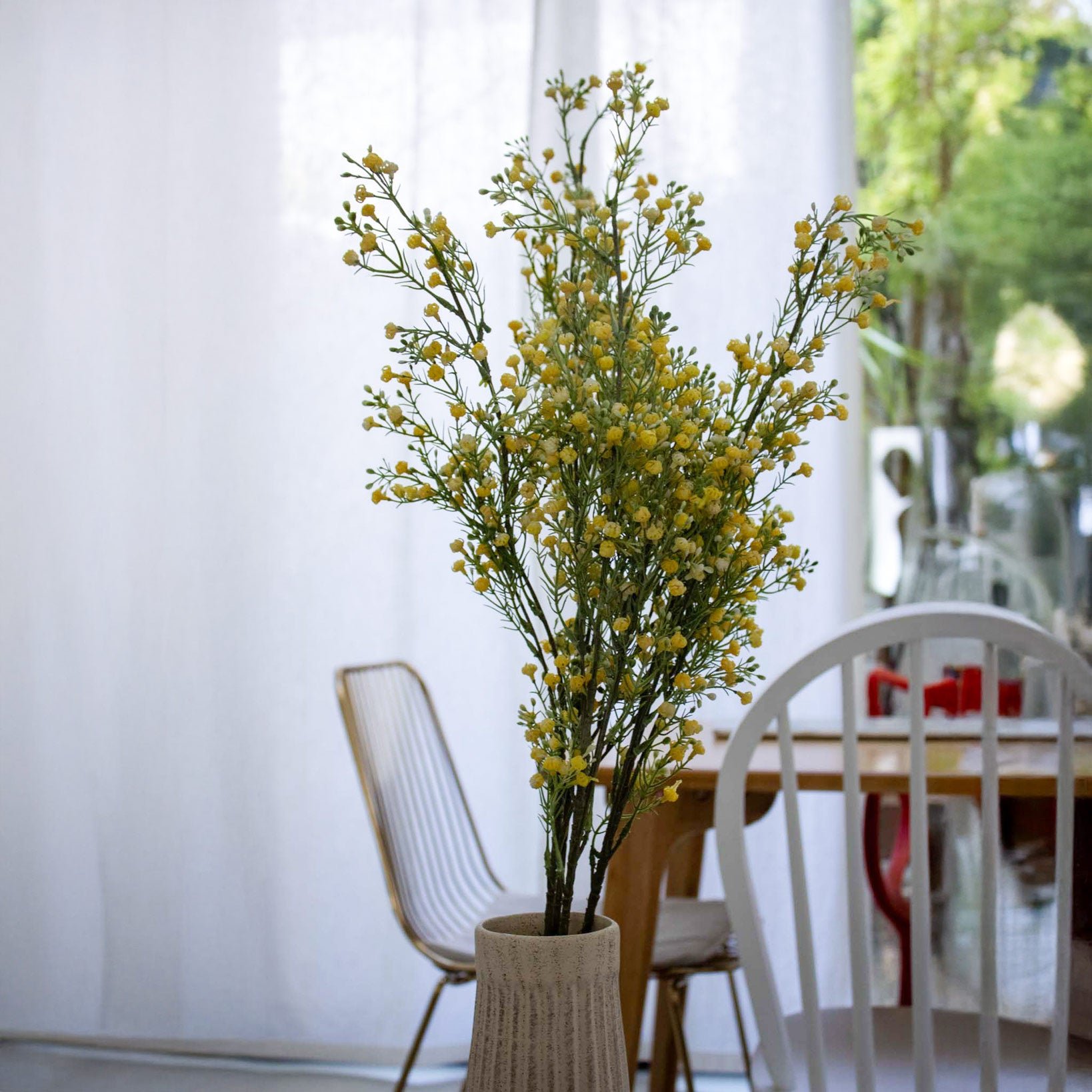 Flowrette Gypsophile jaune fleur artificielle branche x1