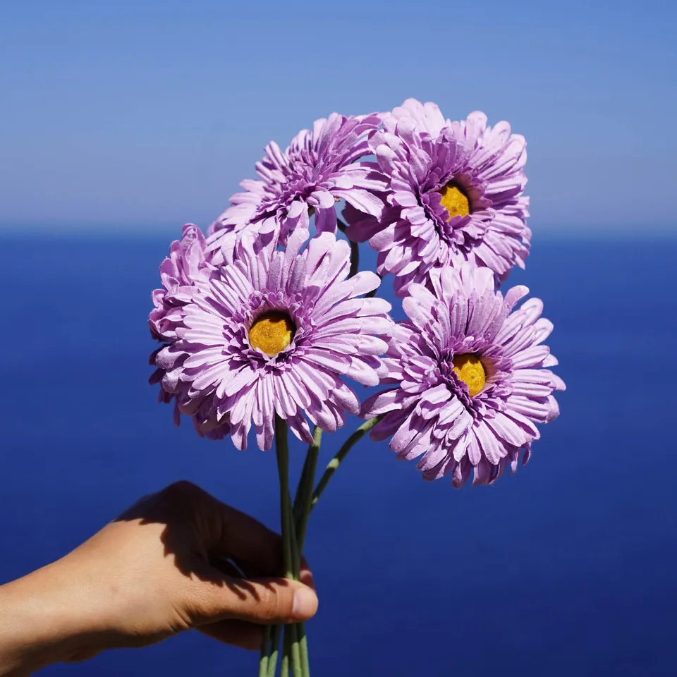Flowrette Fleurs en papier Gerbera mauve fleur en papier x1 tige