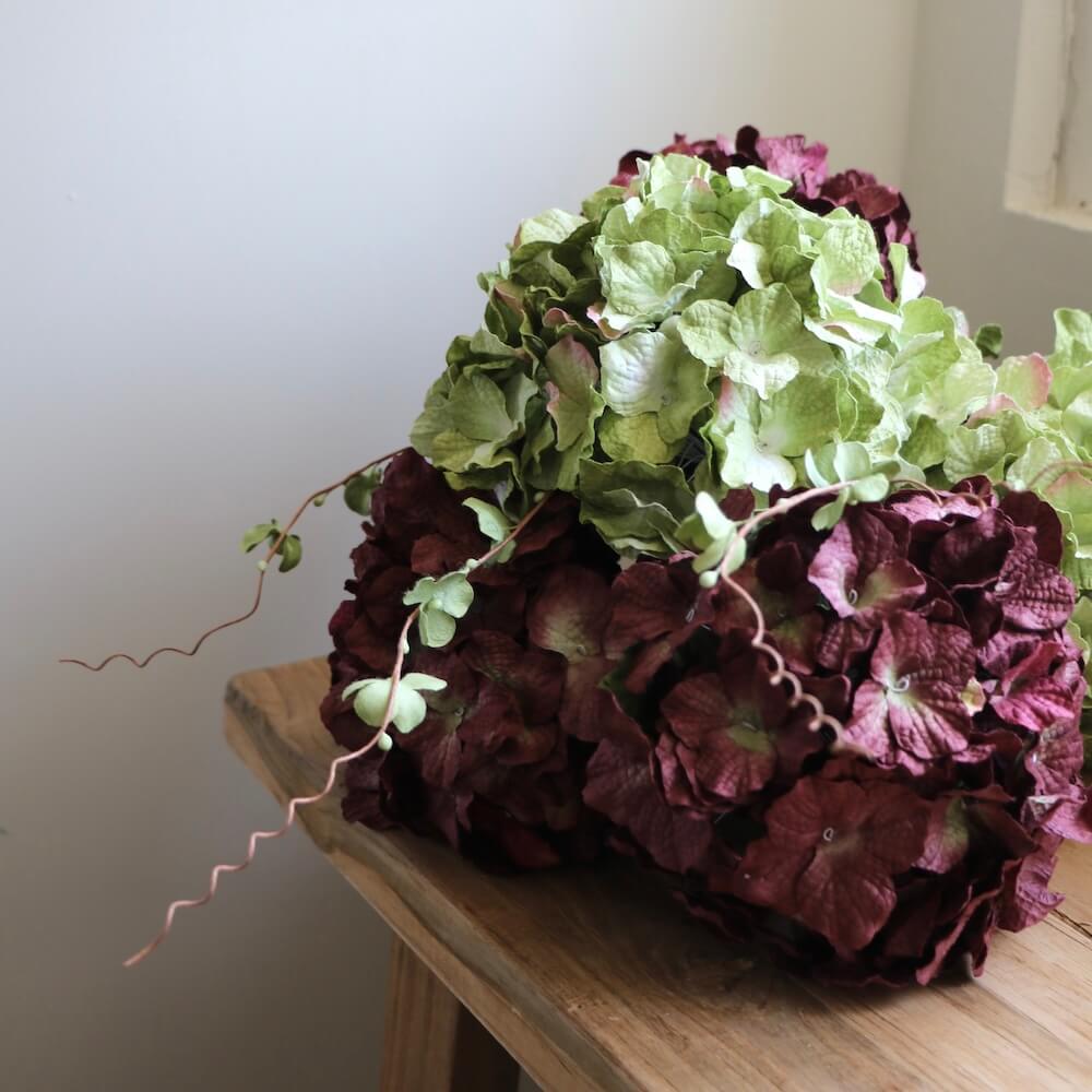Flowrette Fleurs en papier Bouquet Vermeer bouquet papier vert prune