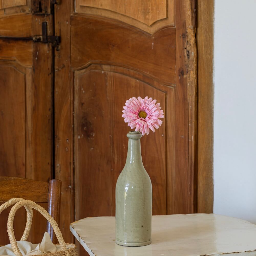 Flowrette Gerbera papier rose pâle fleur tige x1