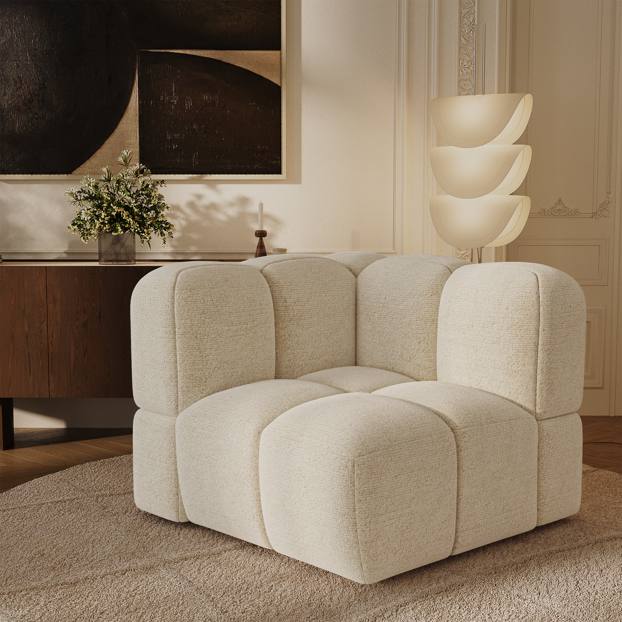 Sia Home Nubi module d'angle réversible crème