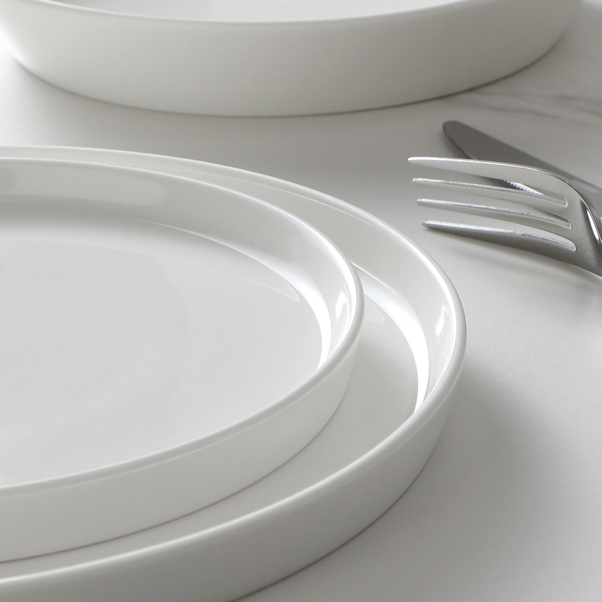 Sia Louise Service 4 assiettes dessert porcelaine blanc 20 cm
