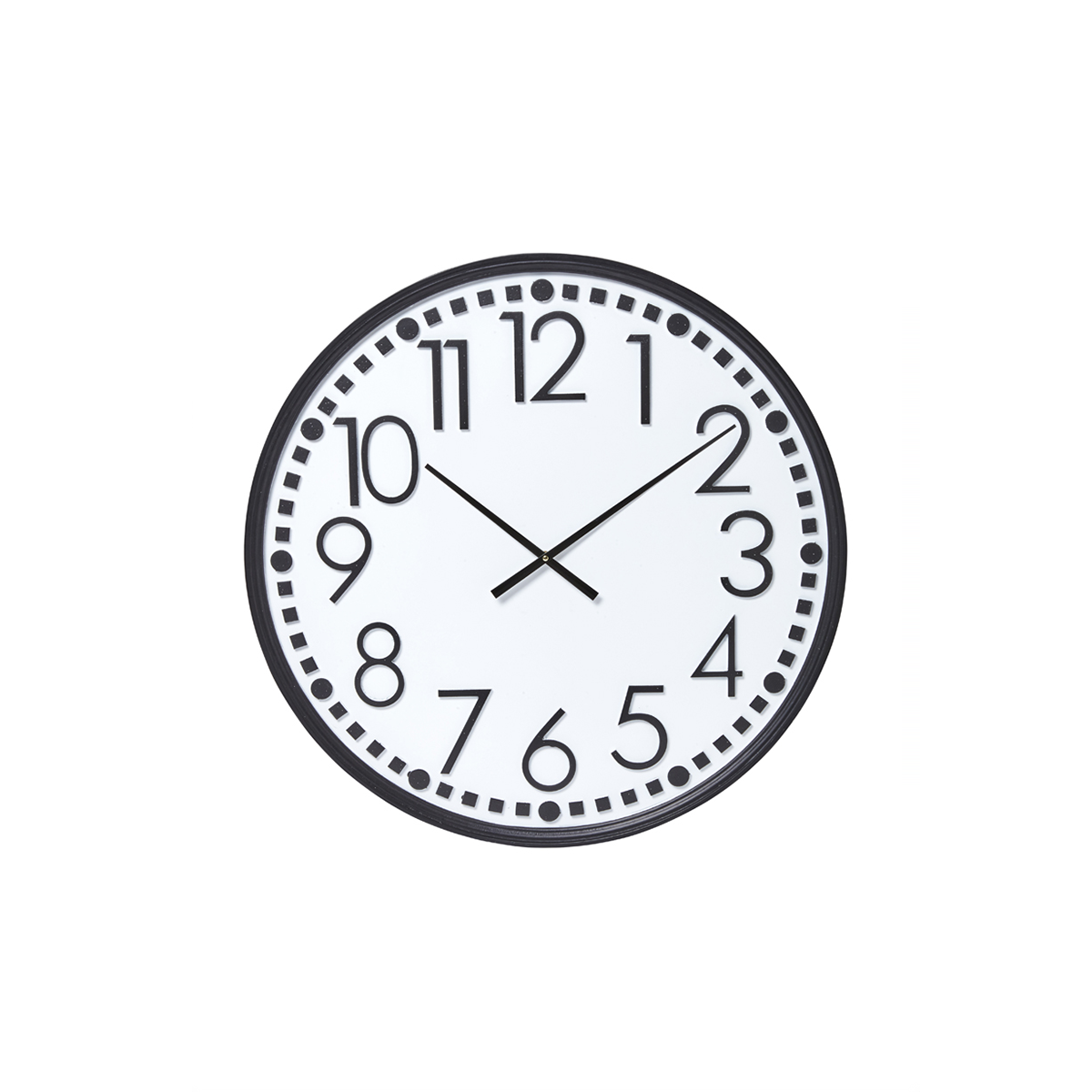Sia Home horloge à grands chiffres bois noir blanc 80 cm