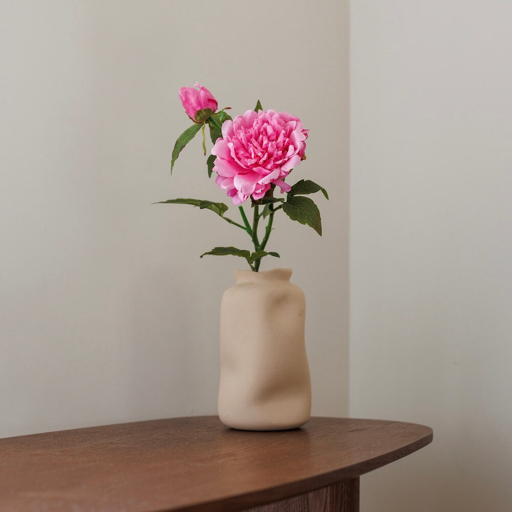 Flowrette Pivoine rose foncé fleur artificielle x1 Real Touch