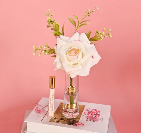 Côte Noire Summer SRG02 rose artificielle blush vase doré