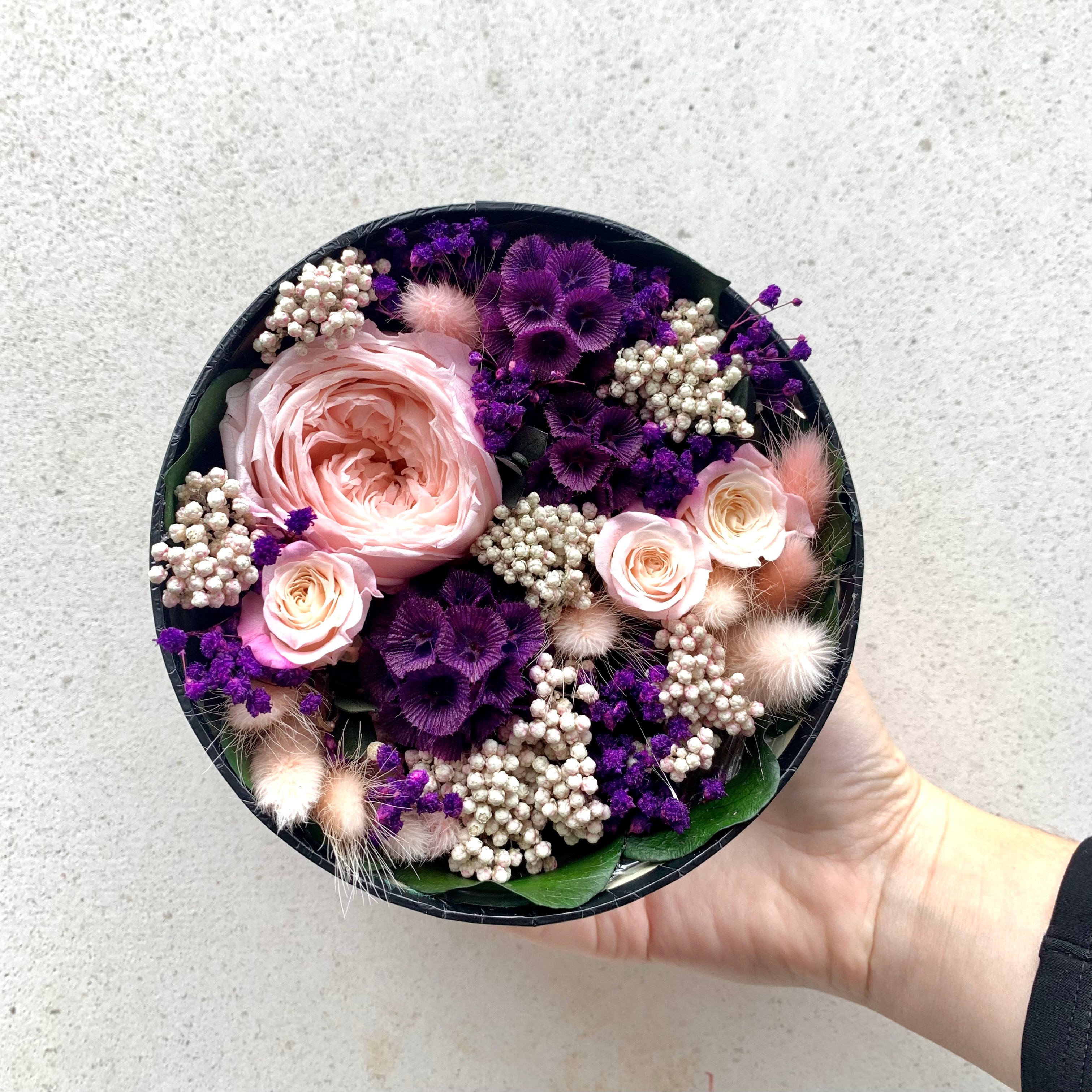 ATELIERS OUCHAMP Boîtes Rue Beaugrenelle boîte fleurs stabilisées 14 cm