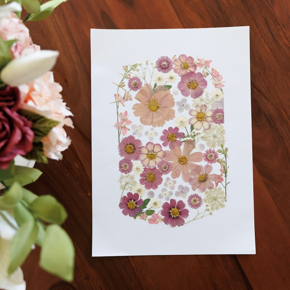 Flowrette Valse des Fleurs herbier A3 fleurs pressées