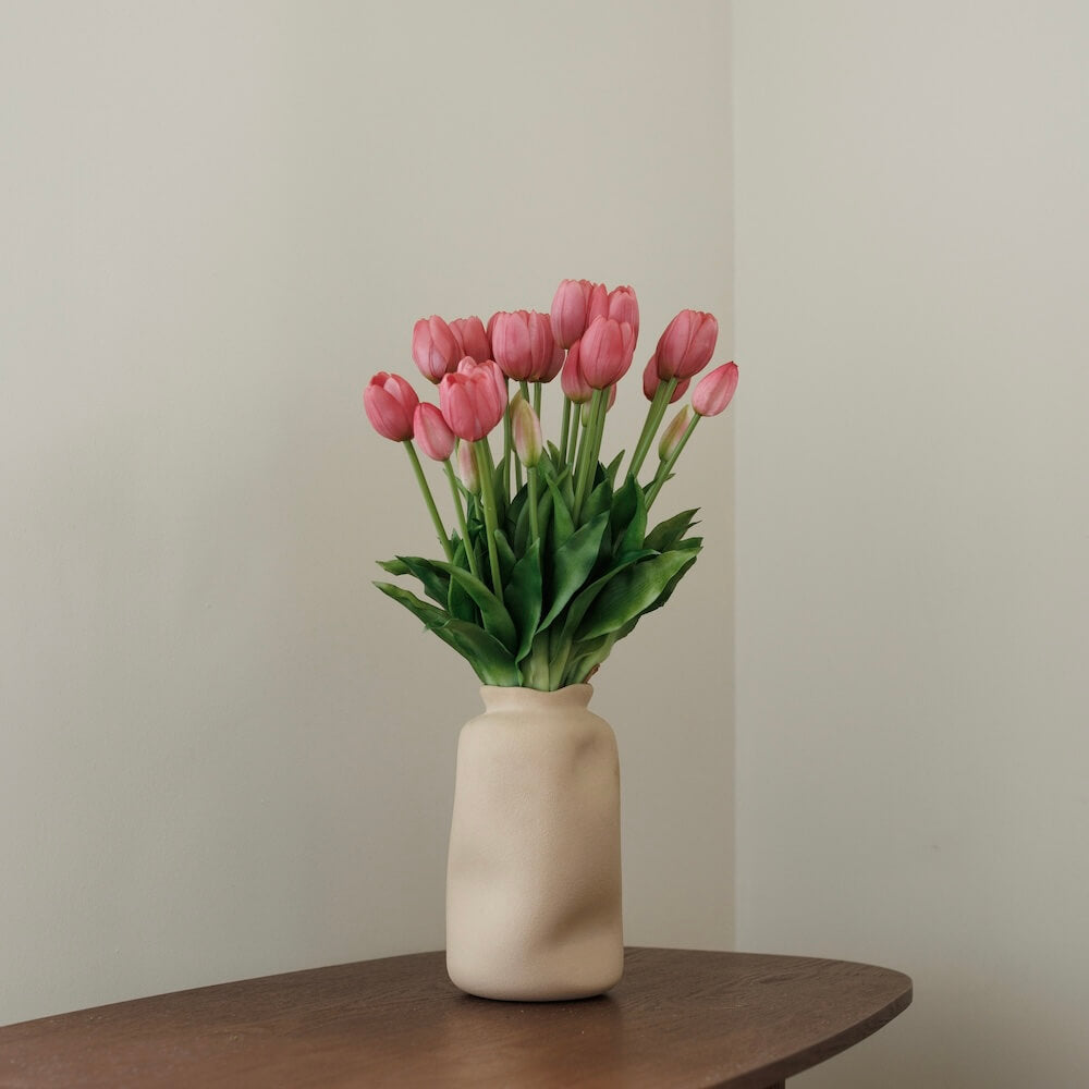Flowrette Botte 5 tulipes roses fleurs artificielles