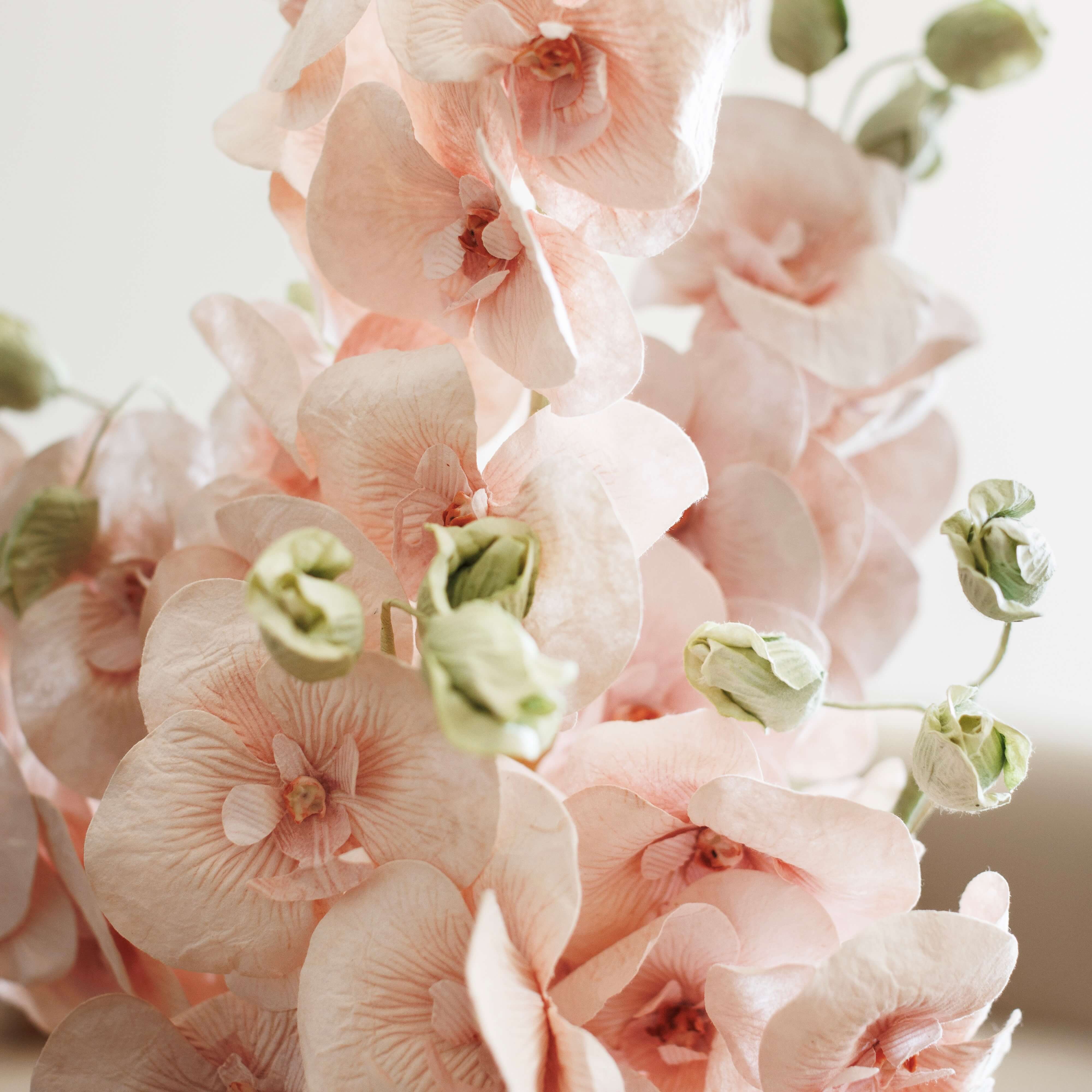 Flowrette Orchidée papillon fleur papier vieux rose x1