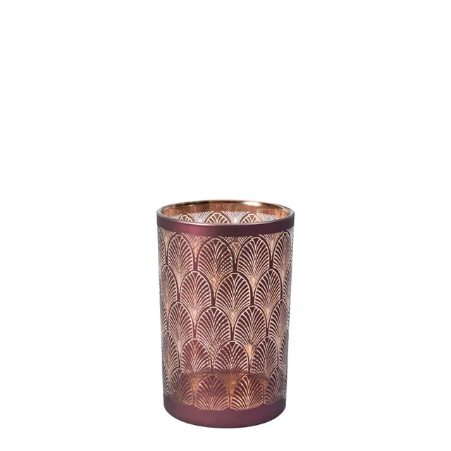 Sia Home Boudoir photophore verre bordeaux 18 cm