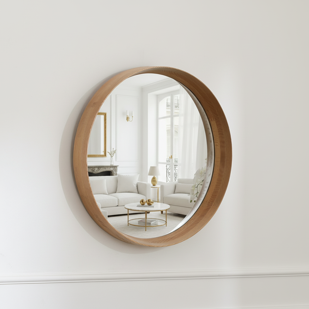 Sia Home Miroirs Lio 60 cm miroir rond beige