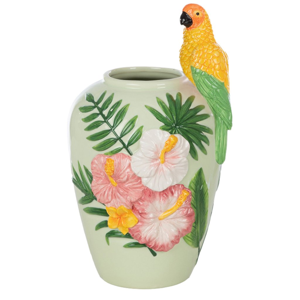 Feuillazur Hibiscus vase vert 21x20x25cm