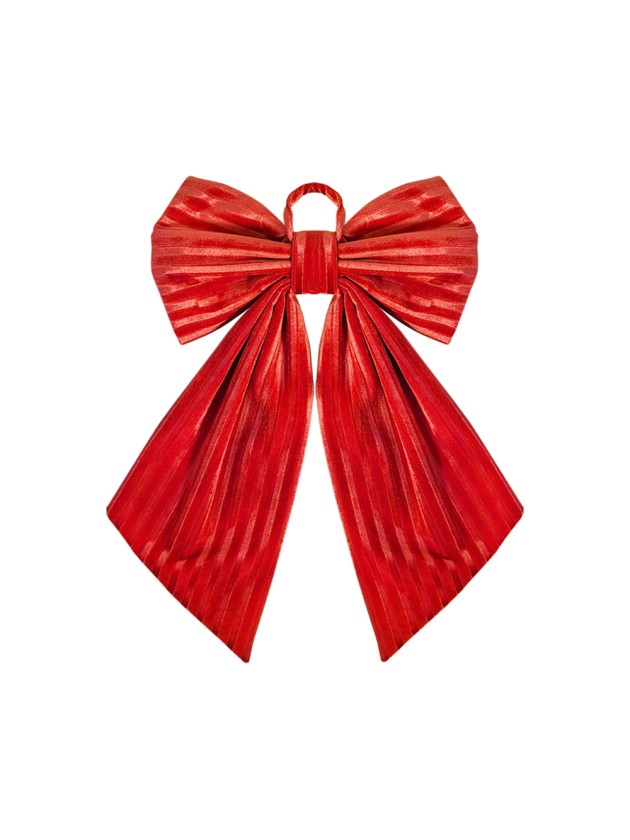 Feuillazur Rungis Noeud Velours Rouge Texturé 45x4x60cm