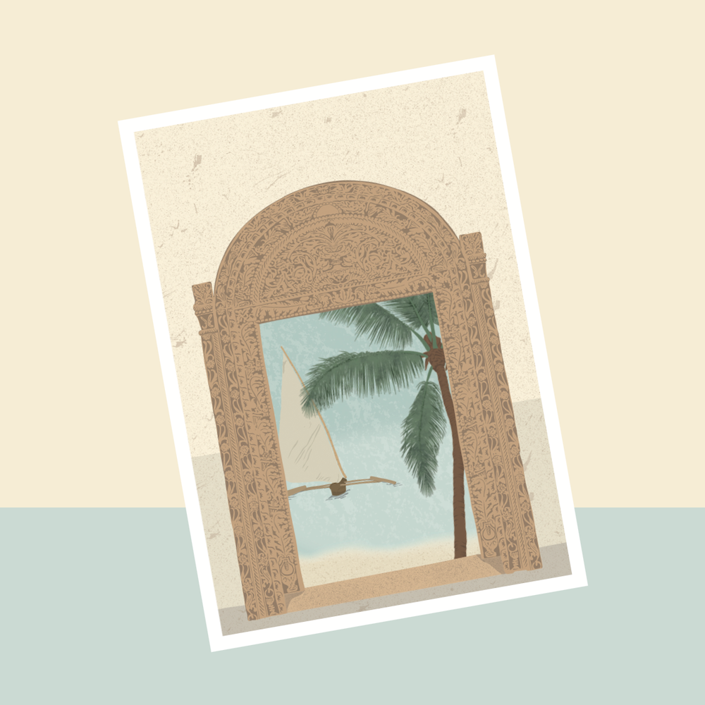 Flowrette Swahili carte postale déco Zanzibar édition limitée