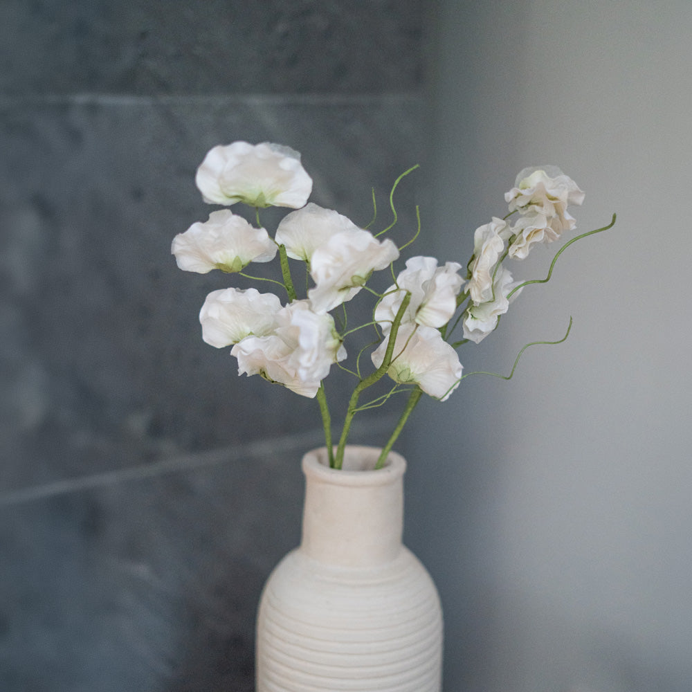 Flowrette Pois de senteur fleur papier blanc x1 sans entretien